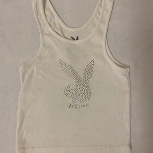 Y2K PLAYBOY BADAZZELED TANK TOP